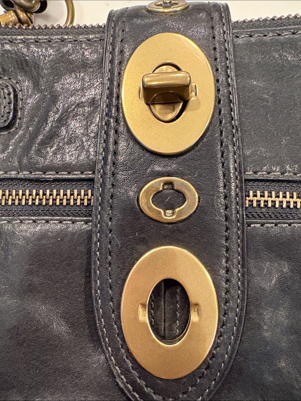 Coach Black Leather Shoulder Bag with Gold Hardware - Picture 3 of 13